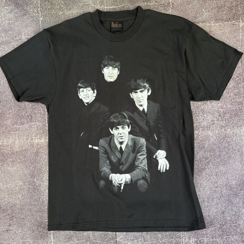 NWOT Men's The Beatles X Online Ceramics Black Portrait Graphic T Shirt Tee Sz L